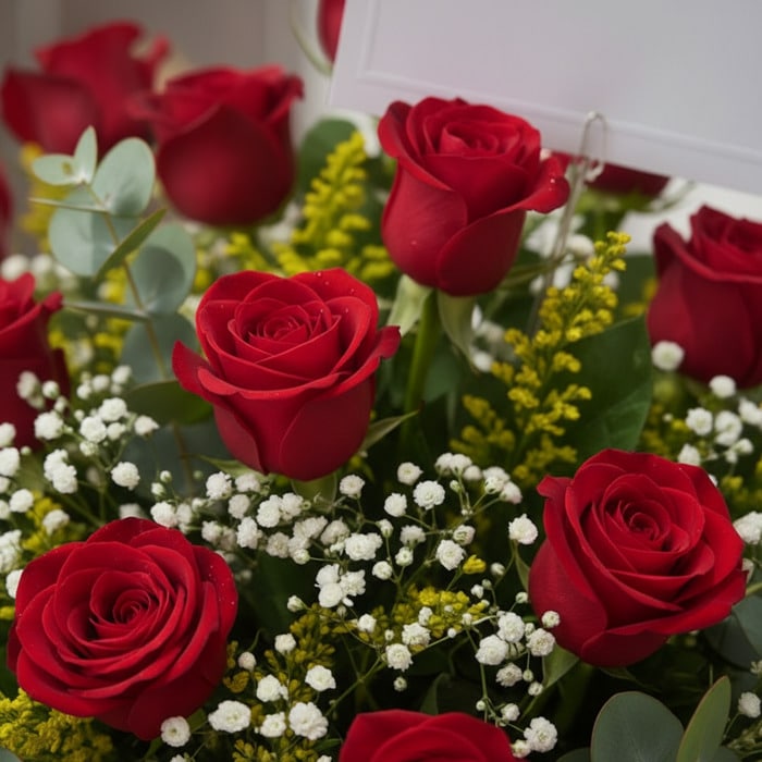 arreglo floral escarlata rosas rojas b2jzsw