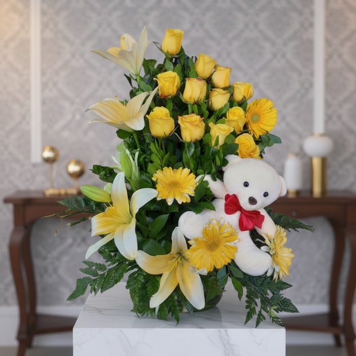 Exotic Flower Arrangement Amaretto