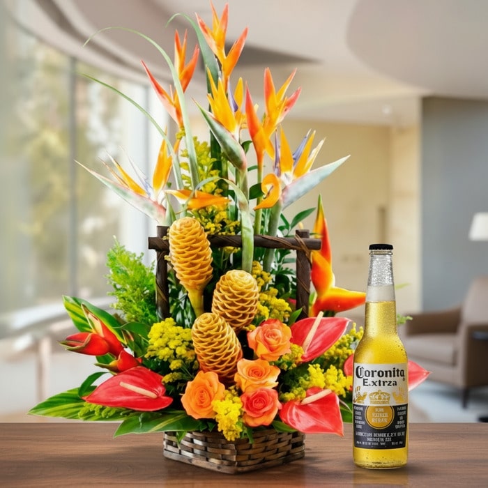 arreglo floral exotico apolo cerveza 0oifns