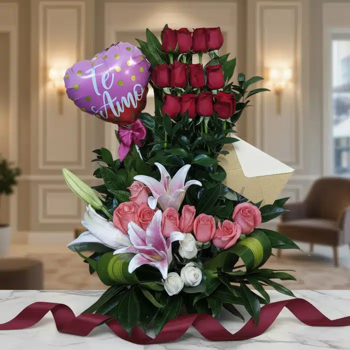 arreglo floral exotico primaveral elegante qst2fh