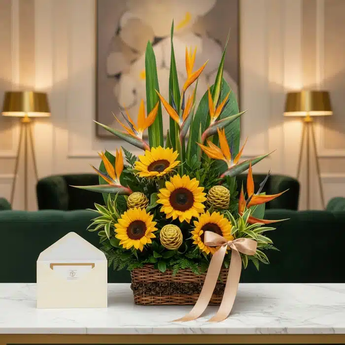 arreglo floral fantasia girasoles aves paraiso dmpw