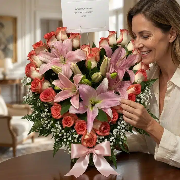 arreglo floral feliz contigo mujer mfqq5g