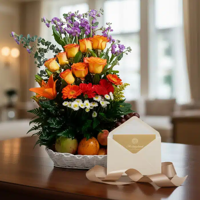 arreglo floral frutas hadar regalo