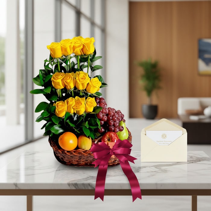 arreglo floral frutas paraiso regalo