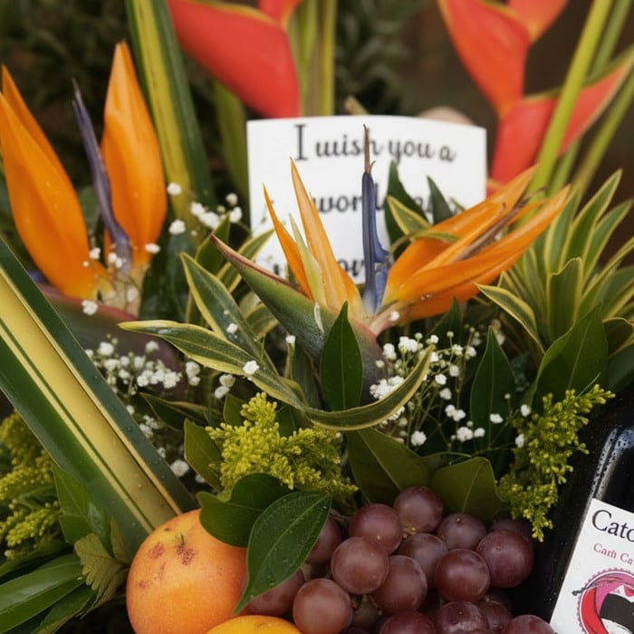 arreglo floral frutas platonia macro