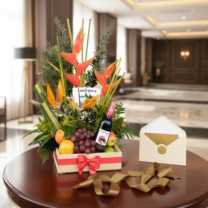 arreglo floral frutas platonia regalo wee1l