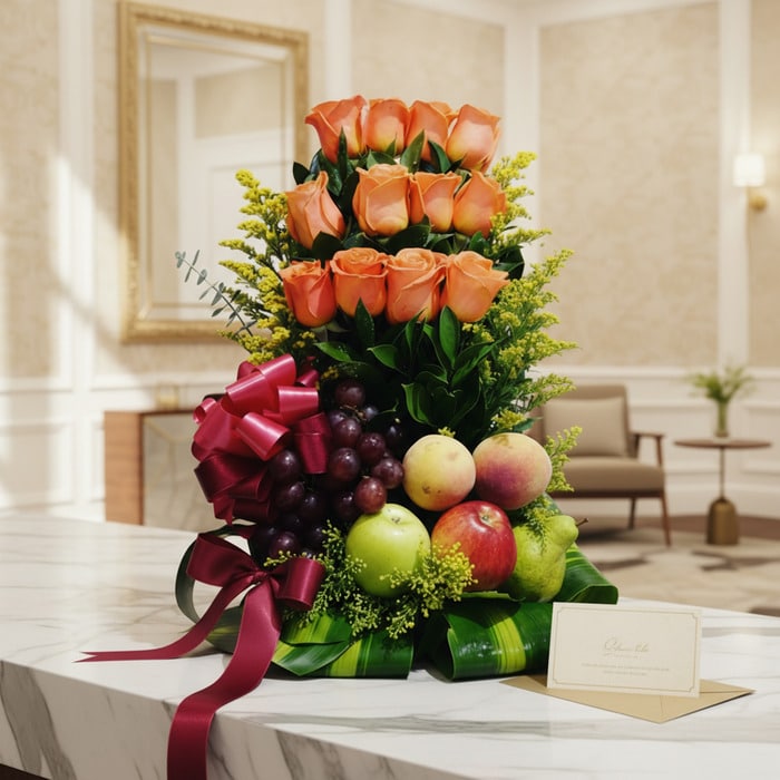 arreglo floral frutas salak elegante dhaapus