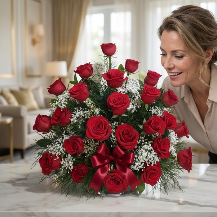 arreglo floral me tienes loco mujer admirando 2uid