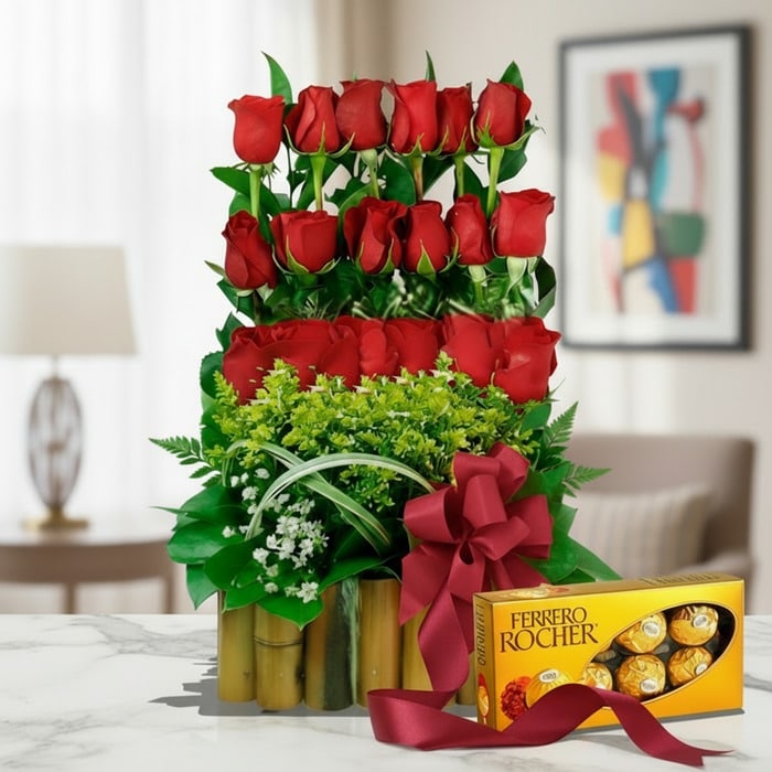 arreglo floral musca rosas rojas peg87