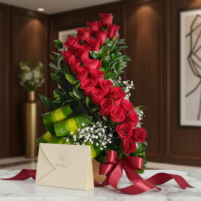 arreglo floral rosas espiral elegante mjbio