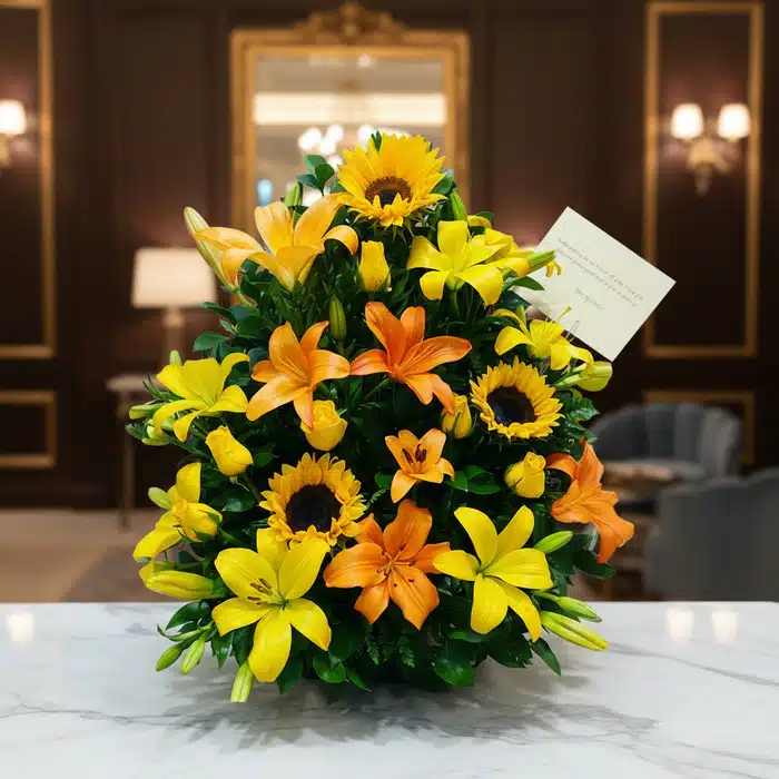 arreglo floral tropical girasoles lirios ds5p4ry