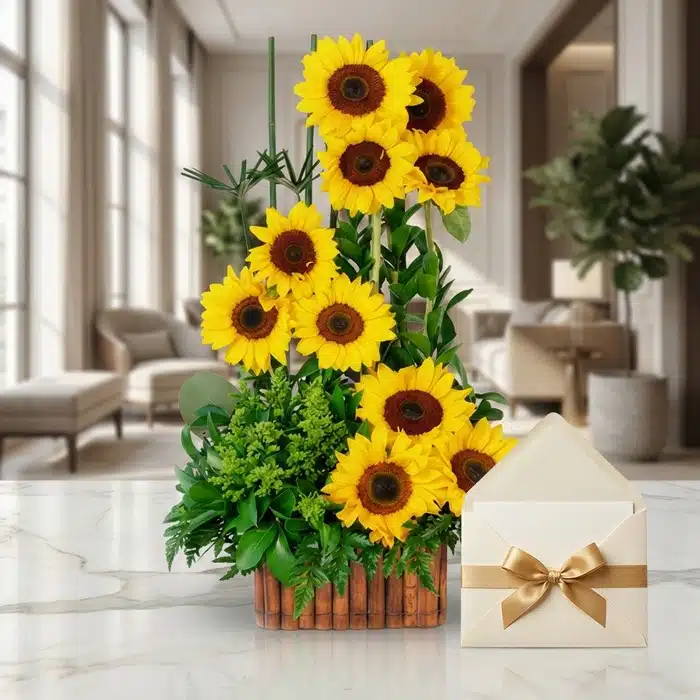 arreglo girasoles verano regalo elegante