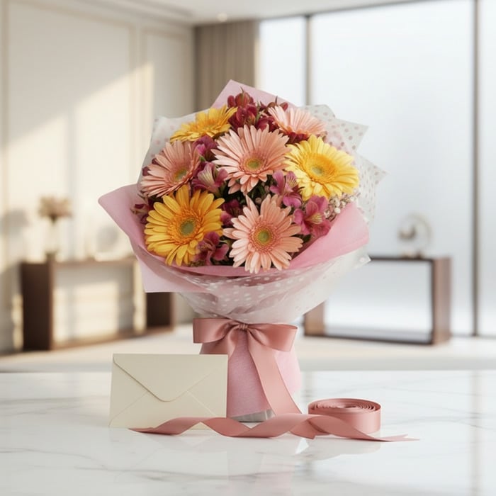bouquet gerberas multicolor regalo elegante swzyb