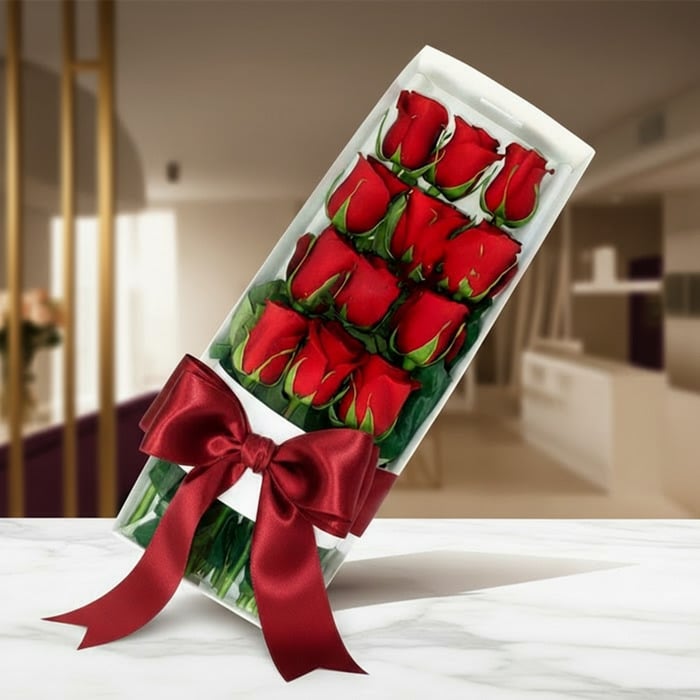 Box of 12 Red Roses