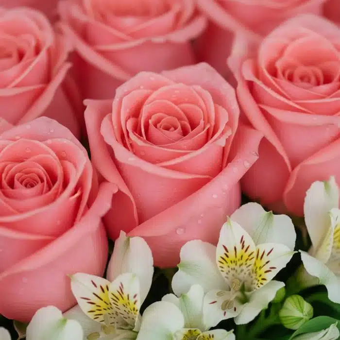 caja 24 rosas rosadas frescas