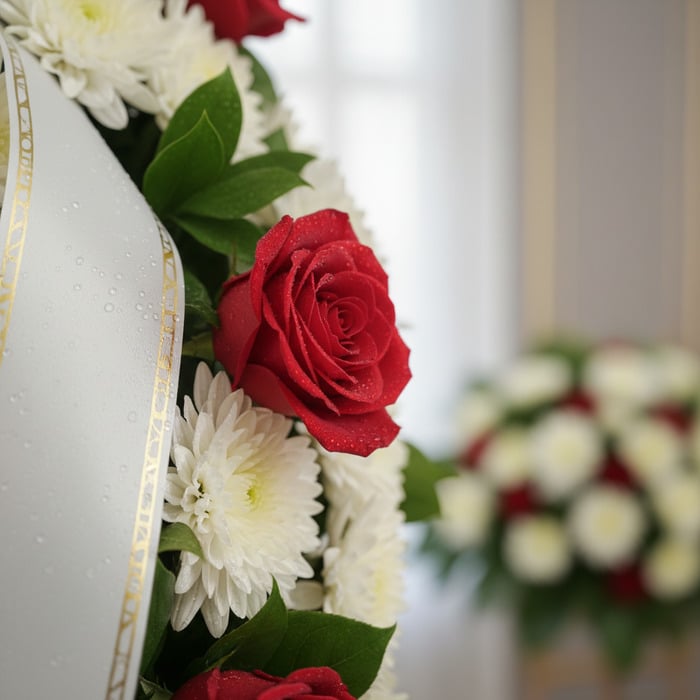 corona funebre adios sincero macro