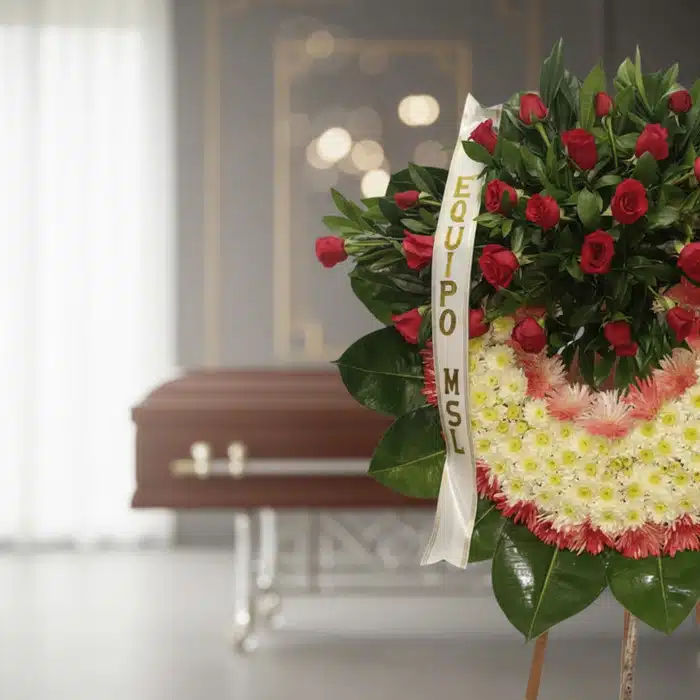 corona funebre adios sincero rosas rojas qyvrqn