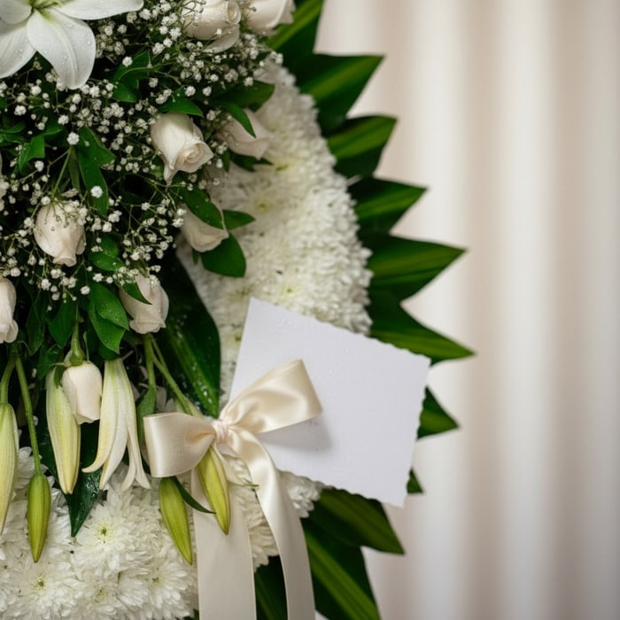 corona funebre con rosas y lirios ynfb74l