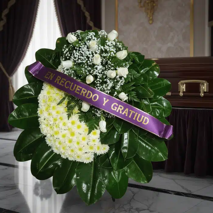 corona funebre descansa en paz