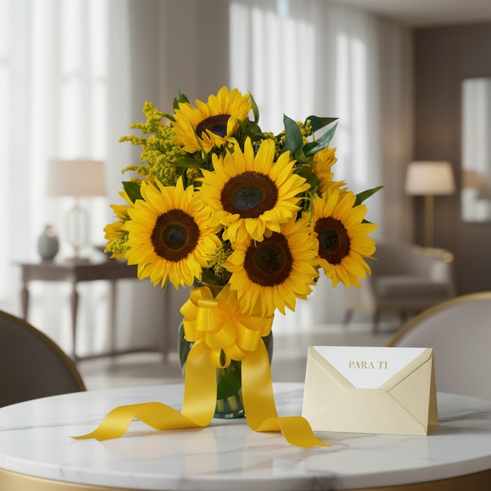 jarron 12 girasoles regalo elegante is8p