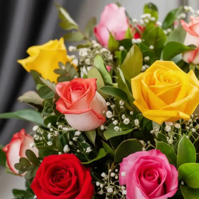 jarron 12 rosas multicolor macro wyyt1