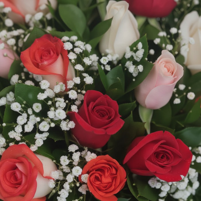 jarron 18 rosas multicolor macro nykpgkfk