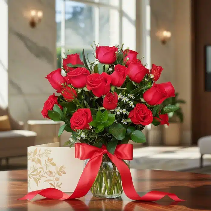 jarron 18 rosas rojas regalo knunc1s