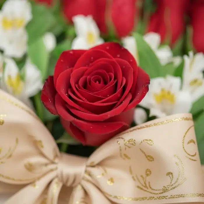 macro rosa roja gotas rocio 75gn