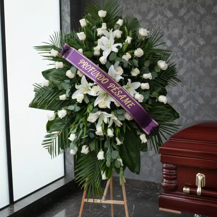 pedestal funebre eternidad rosas blancas cfctep7