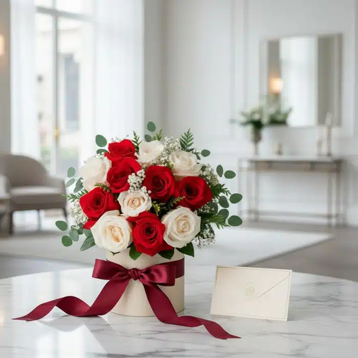 ramillete rosas rojas blancas regalo mobto