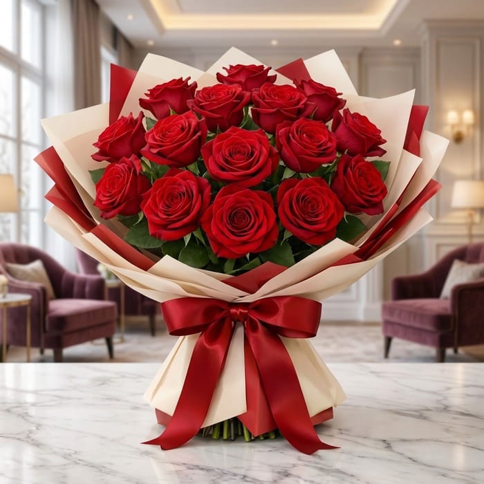 ramillete rosas rojas empaque coreano hv8mcn