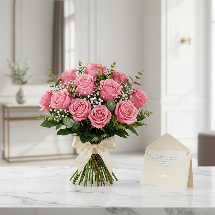 ramillete rosas rosadas regalo elegante cbpaetg