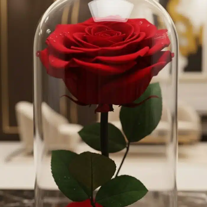 rosa preservada cupula cristal lujo a96gwf