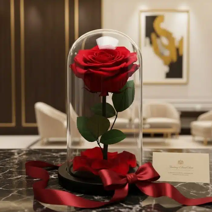 rosa preservada cupula cristal regalo